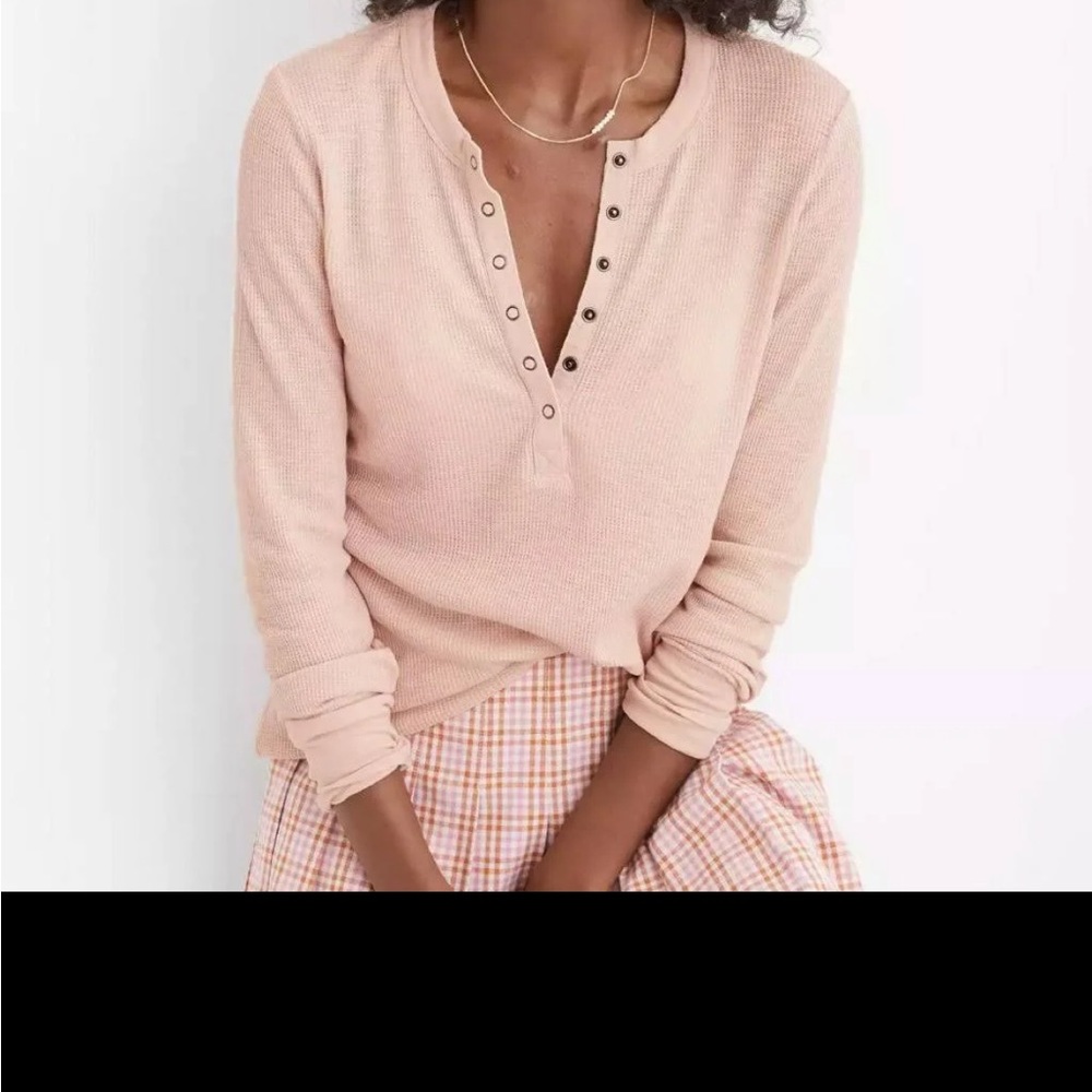 light pink aerie waffle long sleeve 🌷